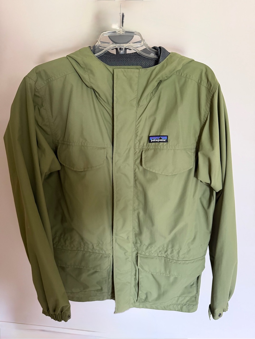 Patagonia Olive Hooded Rain Jacket